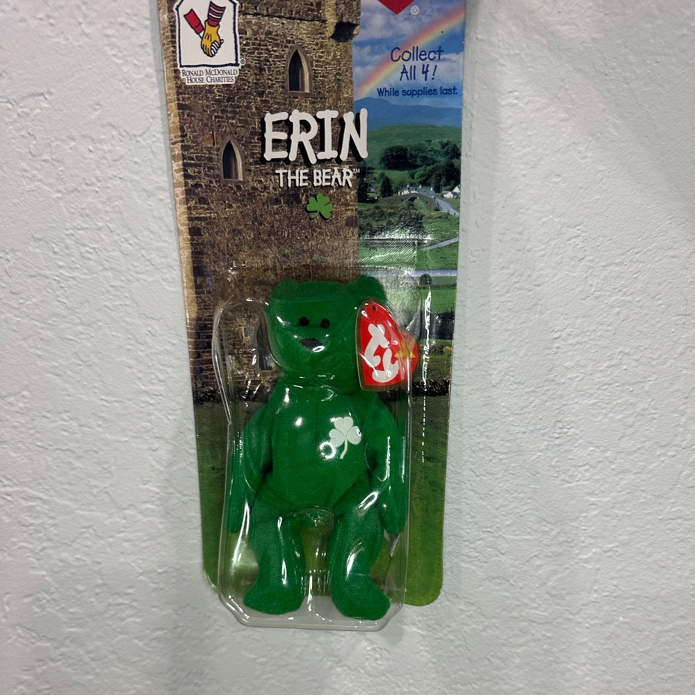 Ty Erin the Bear - Green Plush